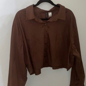 DIVIDED Brown Button Down (XL)